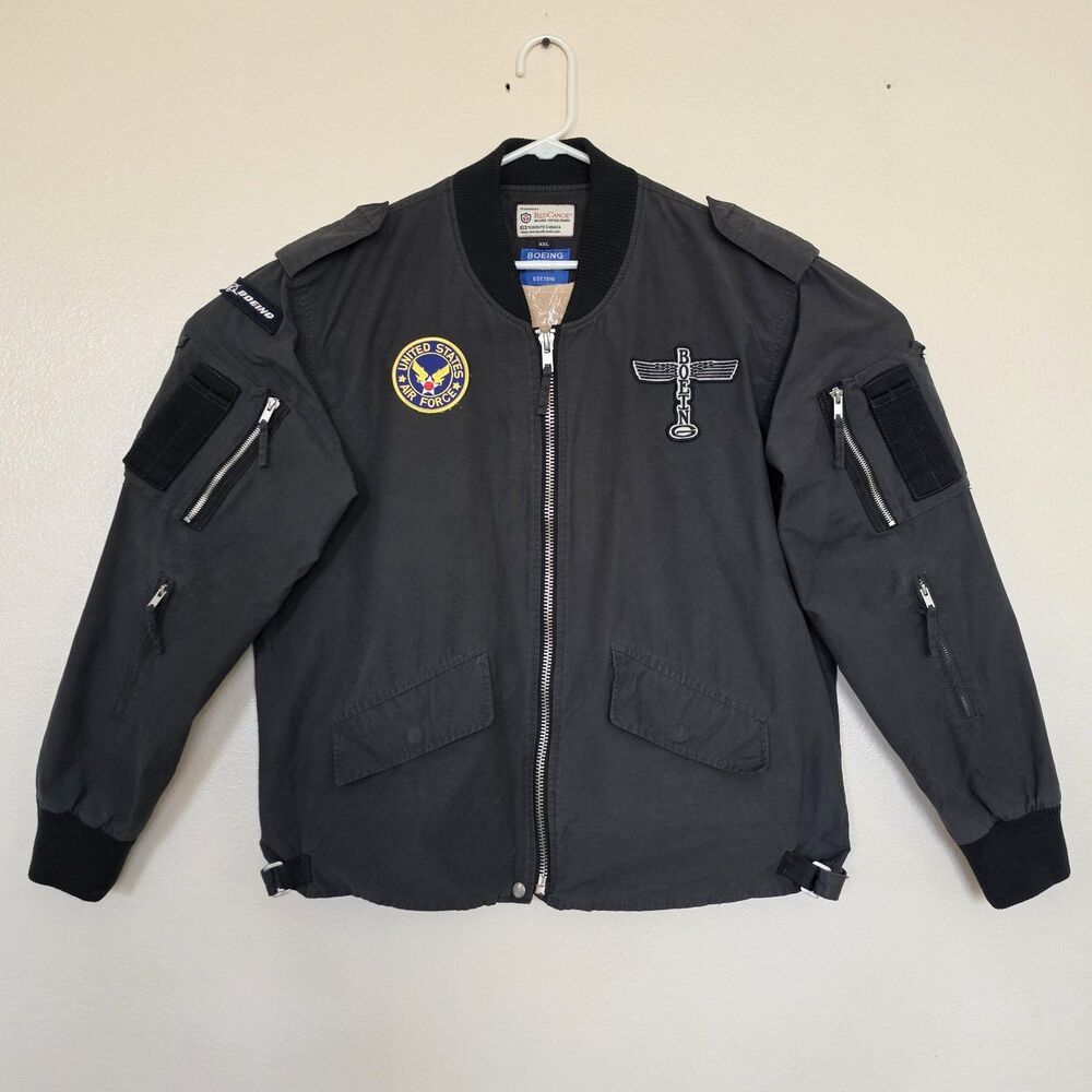 Red Canoe Boeing Heritage Collection XXL Flight Jacket Pockets Patches Totem